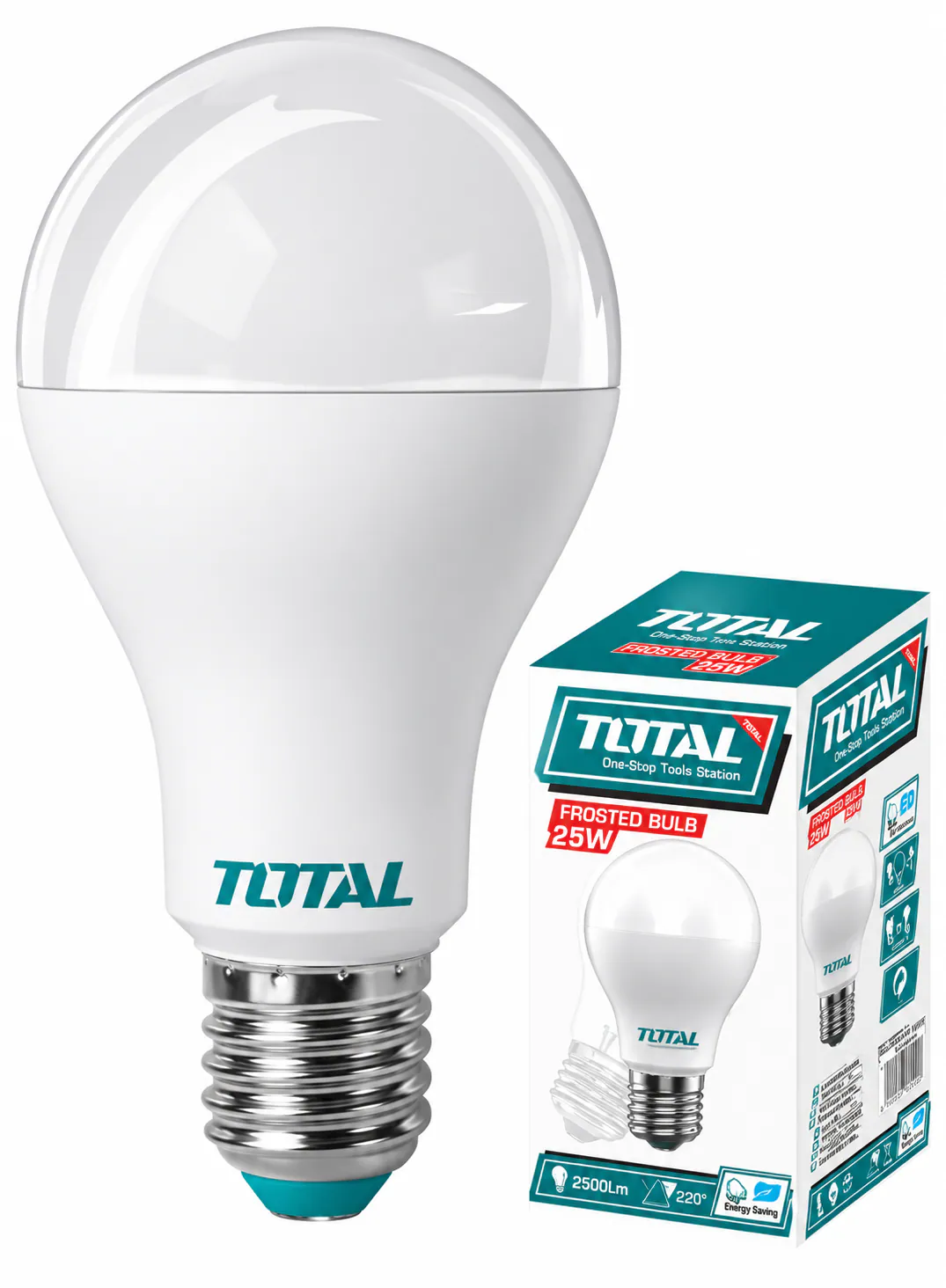 TOTAL 14W LED Bulb – Warm White Light – E27 Screw Base – Frosted Globe – Energy-Saving LED Light Bulb – Indoor Lighting