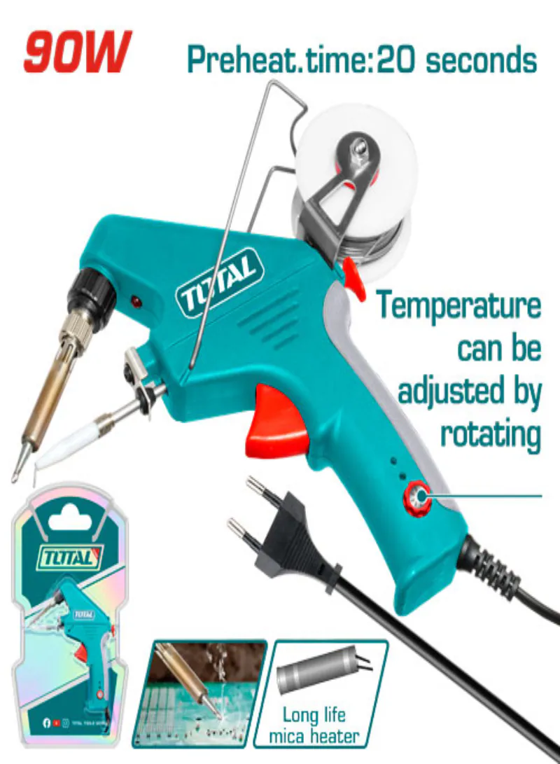 TOTAL 90W Automatic Soldering Iron – Adjustable Temperature Soldering Tool with Solder Wire Feeder