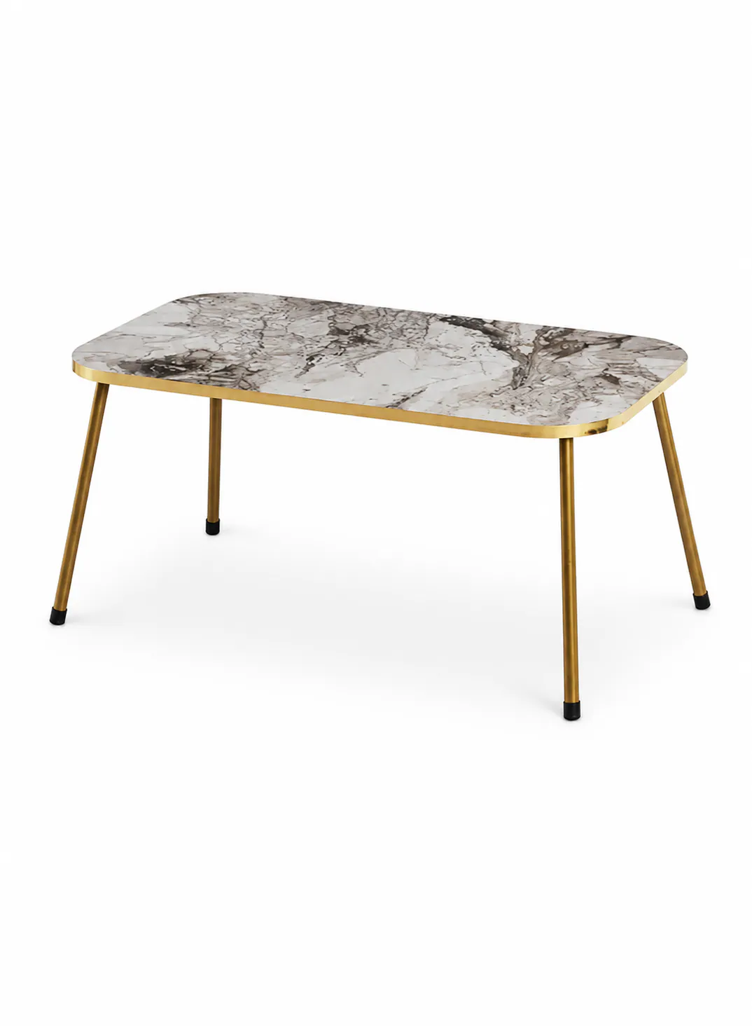 White Marble Center Table with 3 Nesting Tables – 4-Piece Modern Table Set with Gold Metal Legs 2