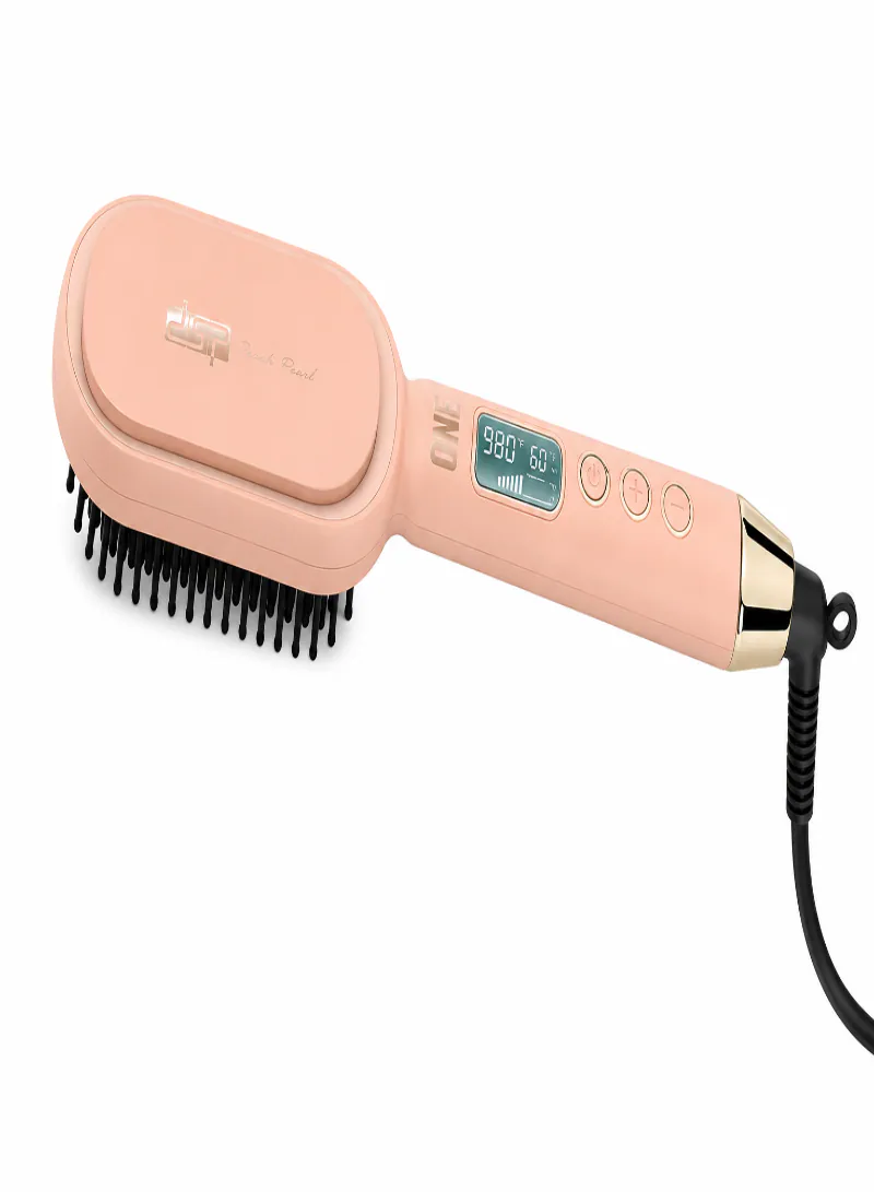 DSP Pro Luxe Brush 10248U Peach Pearl Series – 60W Heated Hair Styling Brush with LCD Temperature Control 4