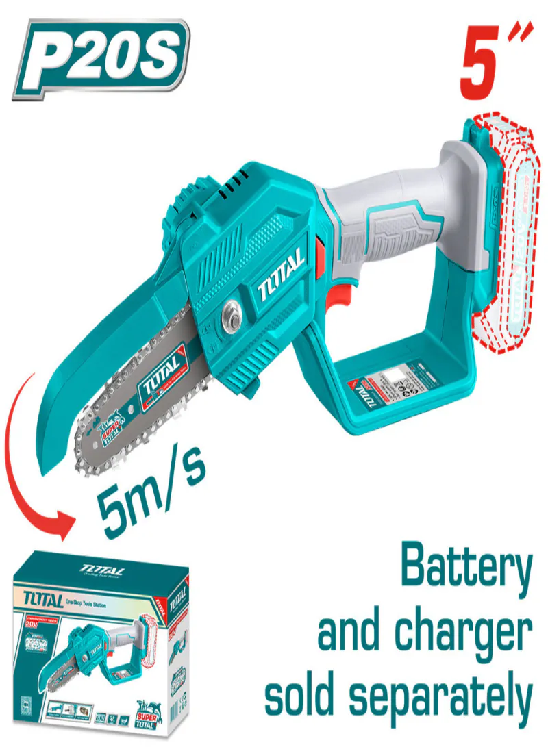 Total 20V 5" Cordless Mini Chainsaw (Tool Only)