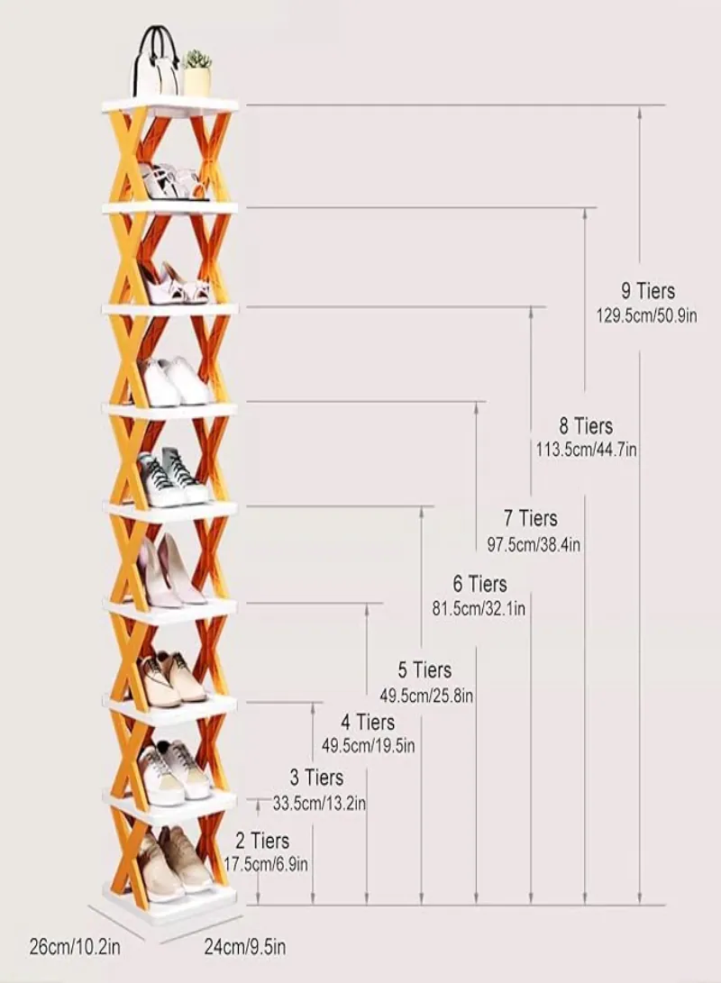 Stackable Small Shoe Rack – 6/7 Tier Space-Saving Shoe Organizer for Shoes & Boots, Easy Assembly 6