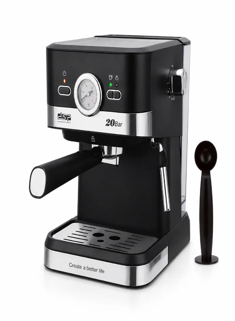 DSP KA3113 Espresso Coffee Maker – 20 Bar Coffee Machine, 1050W with 1.5L Water Tank