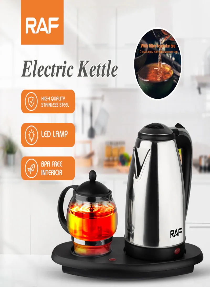 RAF R.7899 LED Lamp Electric Kettle Set – High Quality Stainless Steel Water Jug with Big Capacity 6