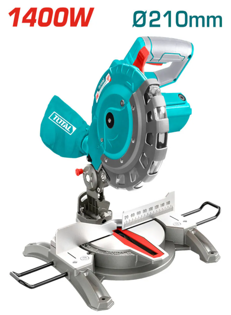 TOTAL 1400W Compound Mitre Saw with 210mm TCT Blade