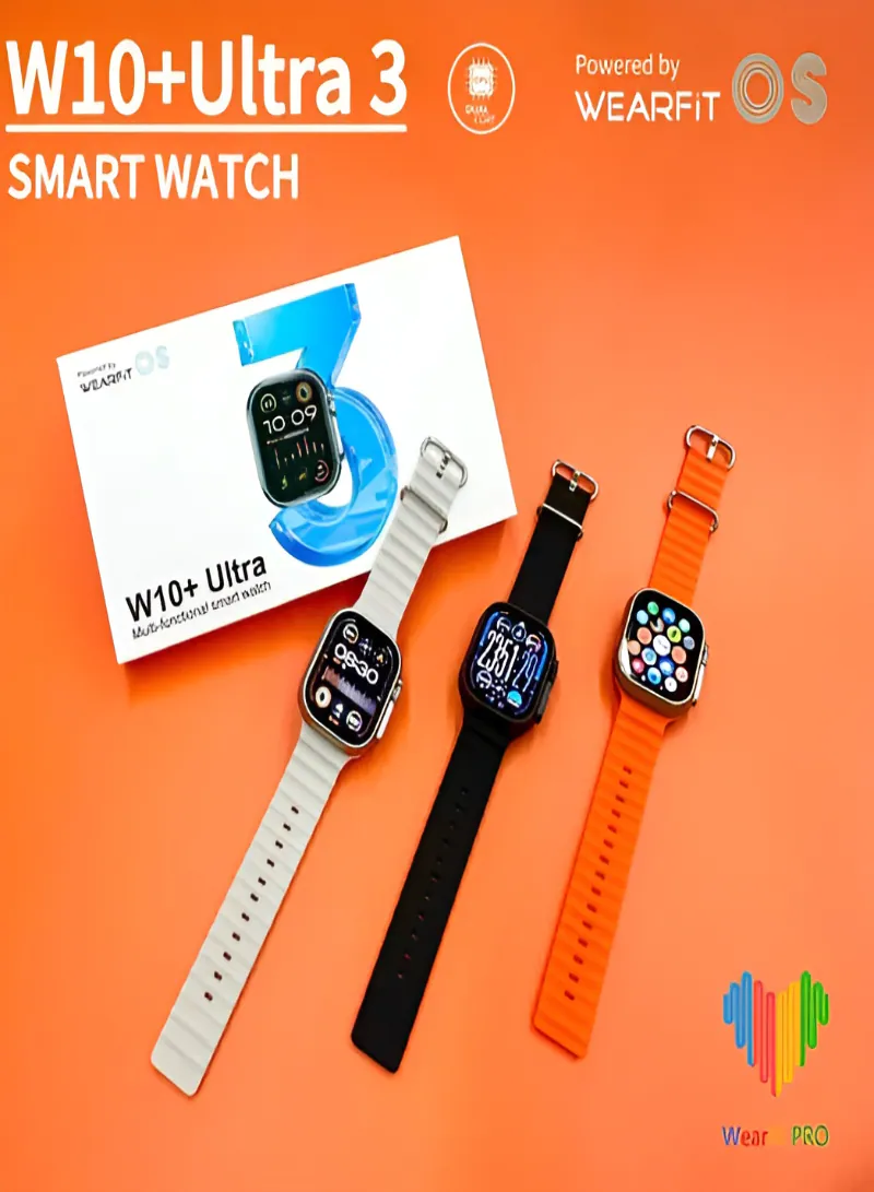 W10+ Ultra AI Voice Assistant Smart Watch – 49mm Wireless Charging Watch with WearFit Pro App & IP67 Waterproof