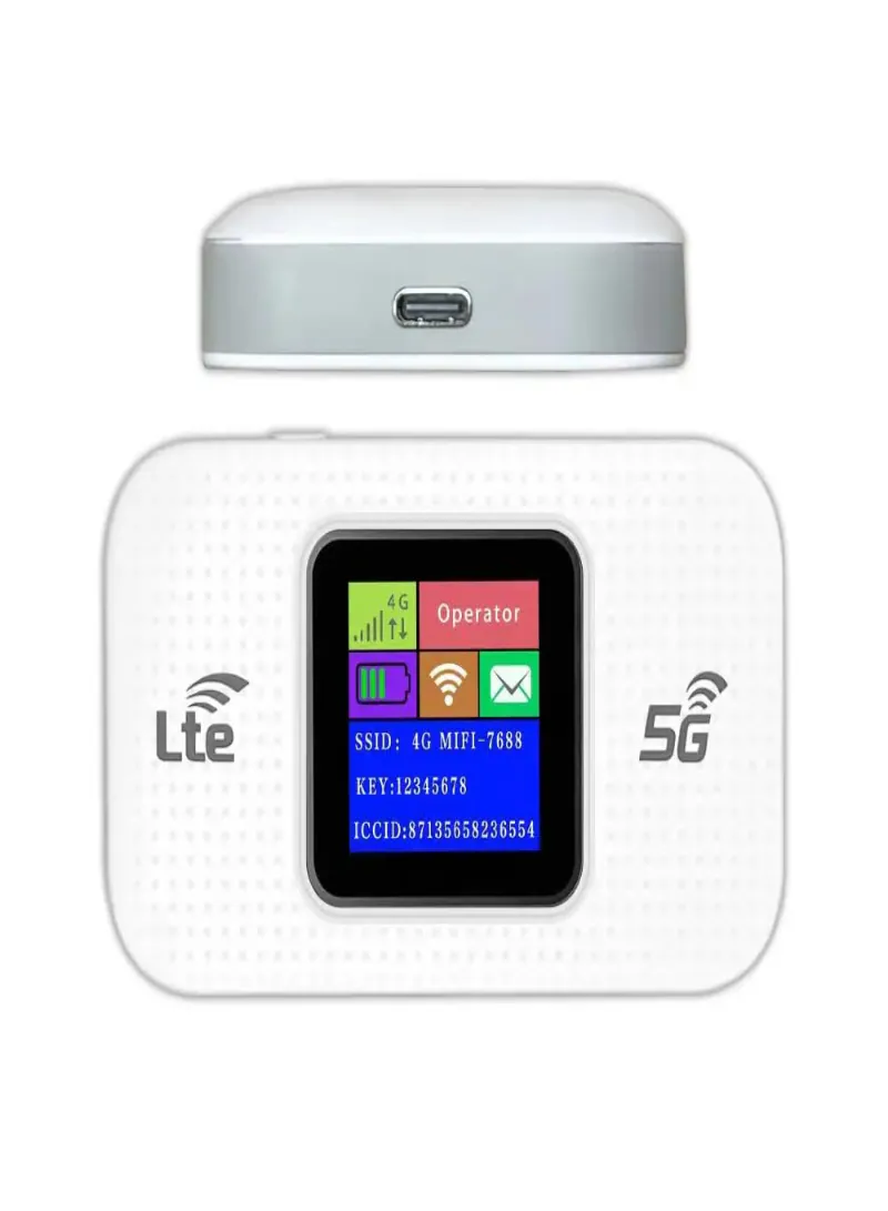Muvit 5G LTE Wireless Dongle – SIM Network WiFi Hotspot Router with LCD Display, 3000mAh Battery