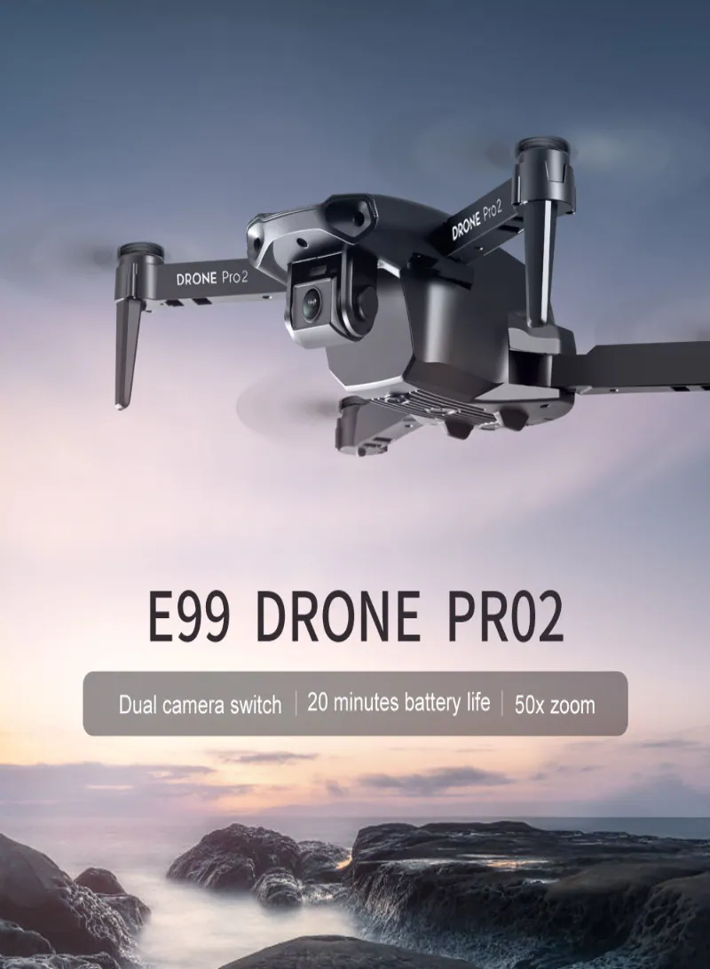 E99 Pro Mini Drone with 4K Camera – Foldable Dual Camera Drone with Obstacle Avoidance, Brushless Motor & Remote Control 4