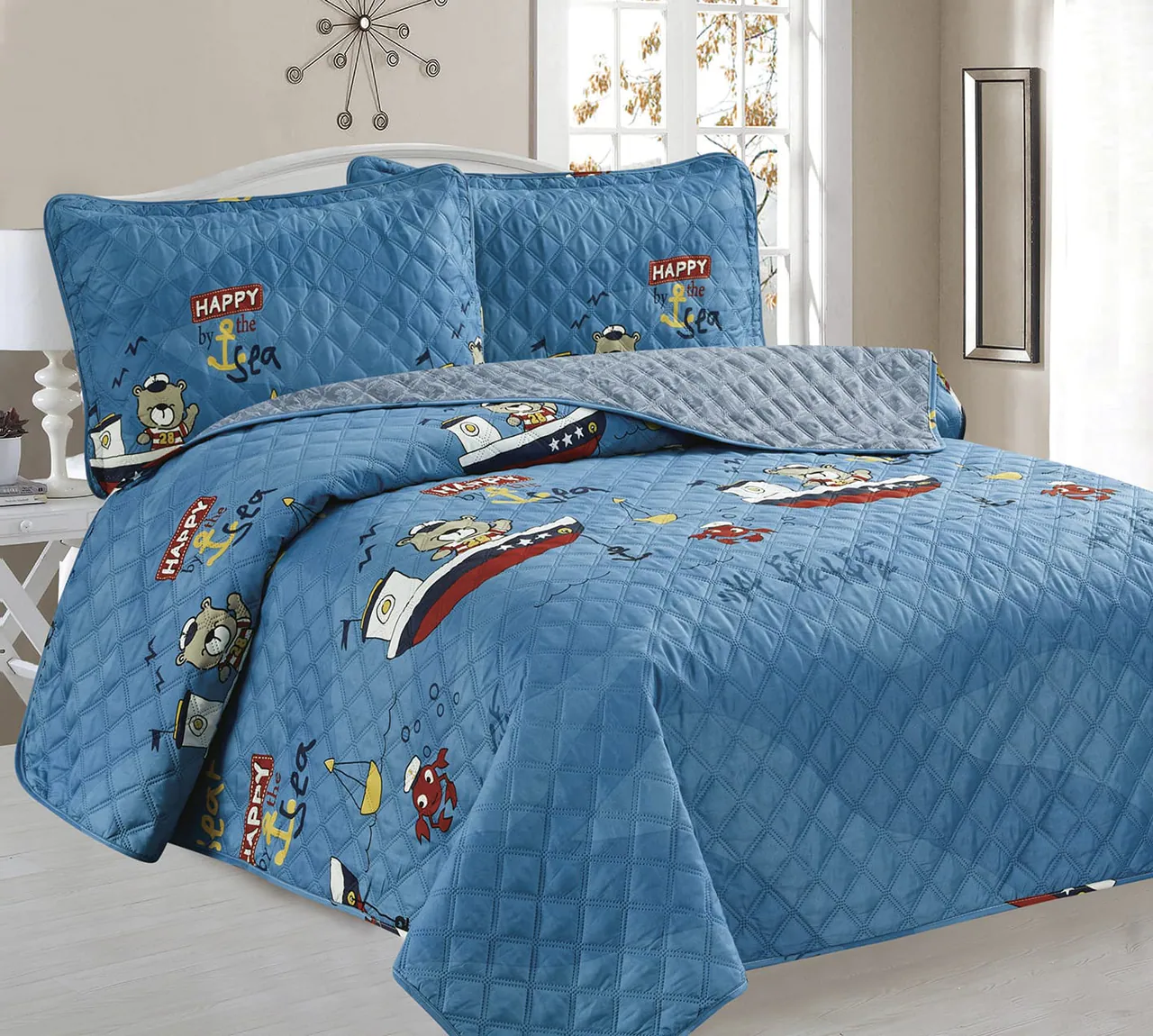  SINGLE - Luxury Quilted Bedspread Set – Soft Modern Comforter Cover-4