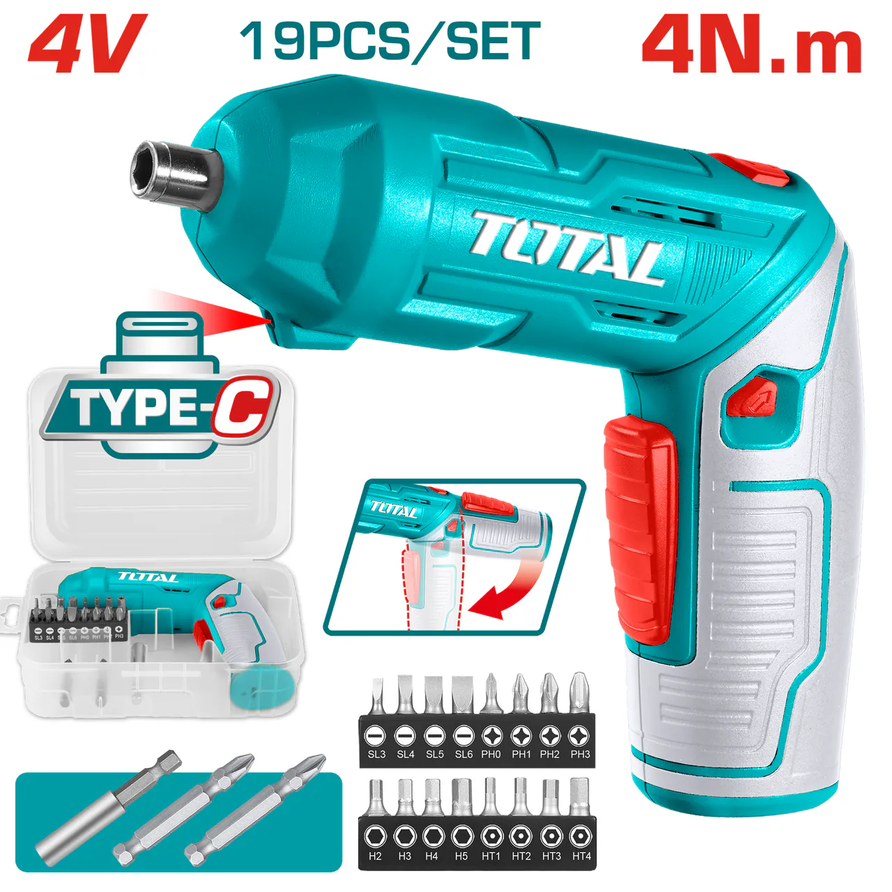 Total Cordless Screwdriver 4V 