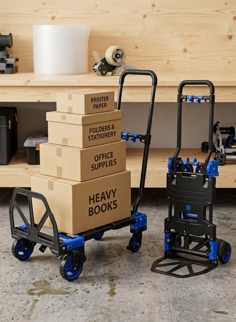 2-in-1 Foldable Trolley – Heavy-Duty Convertible Hand Truck with 150kg Maximum Load