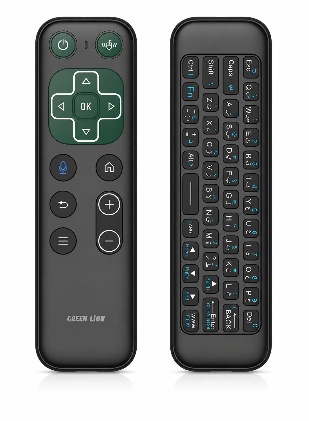 Green Lion 3-in-1 Wireless Remote with Mini Keyboard & Air Mouse – Black