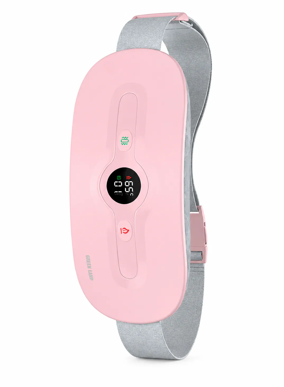 Green Lion Bloom Heat Menstrual Heating Pad with 6 Heat Levels, 6 Vibration Modes & Adjustable Belt – Pink