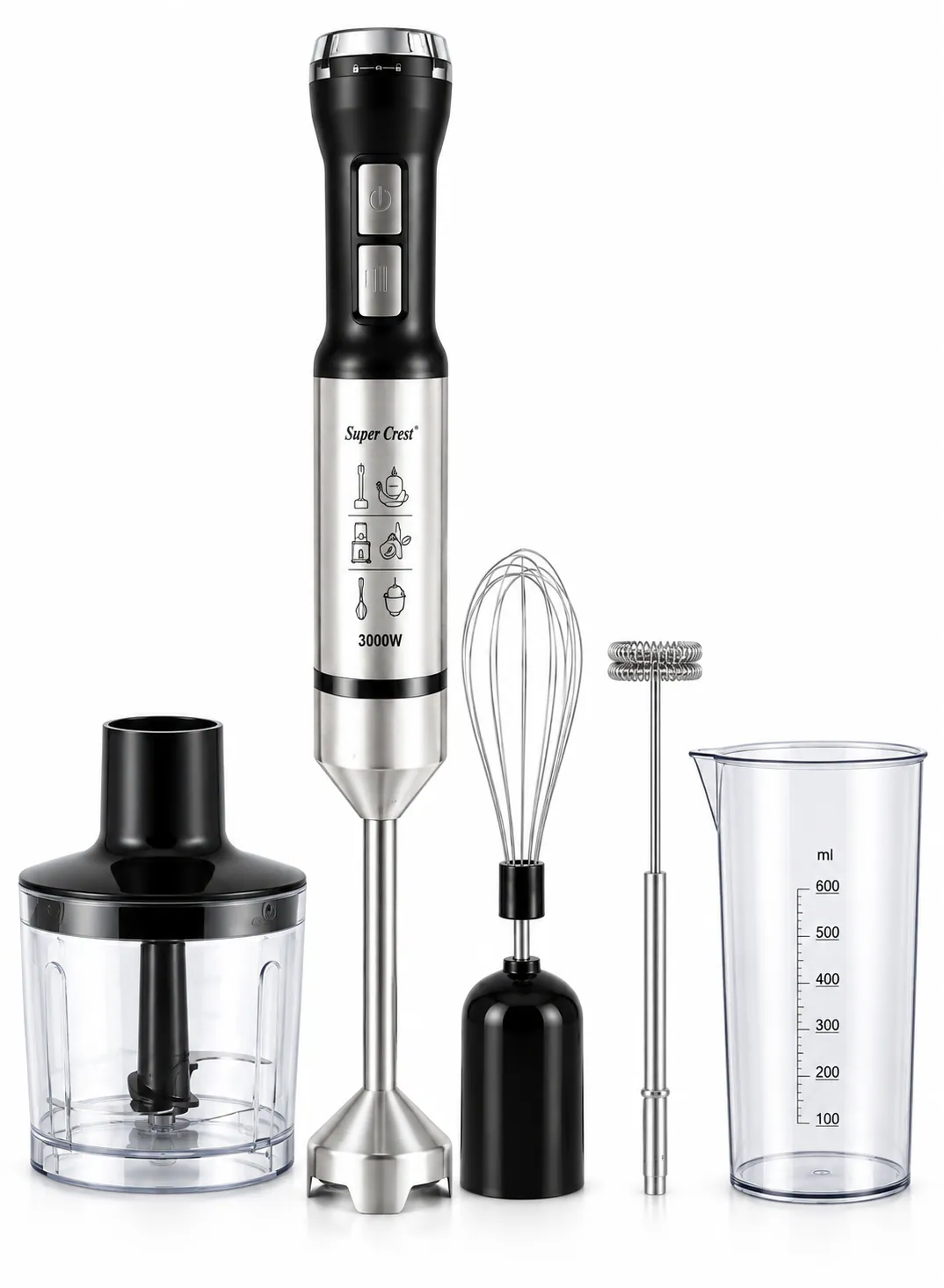 Super Crest SCT-7008 Hand Blender Set – 5 in 1 – 3000W