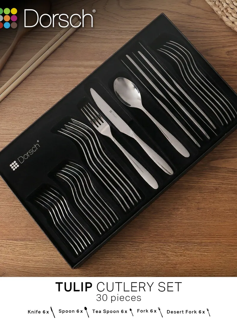 Dorsch Tulip 30-Piece Cutlery Set – Service for 6 2