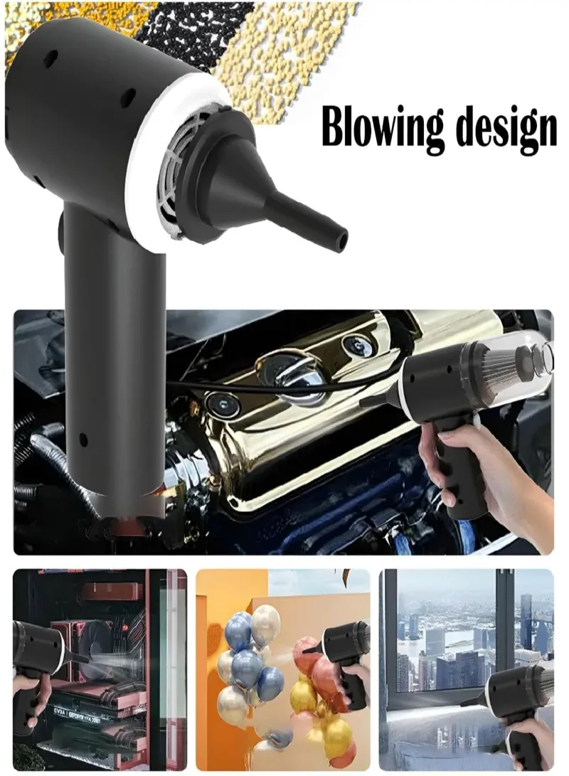 Powerful 3-in-1 Portable Vacuum Cleaner for Car & Home – Cordless Wet & Dry Mini Vacuum with Blower Function 3