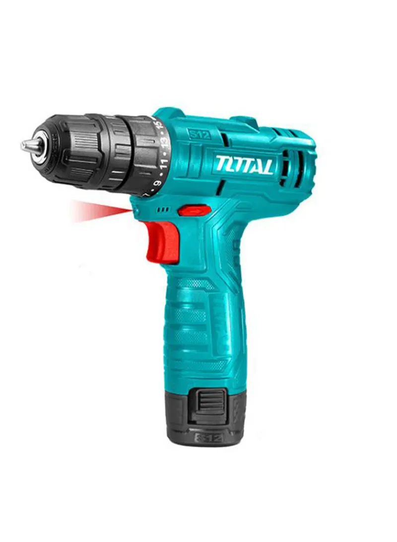 Total 12V Lithium-ion Cordless Drill with 1.5Ah Battery Pack & Charger