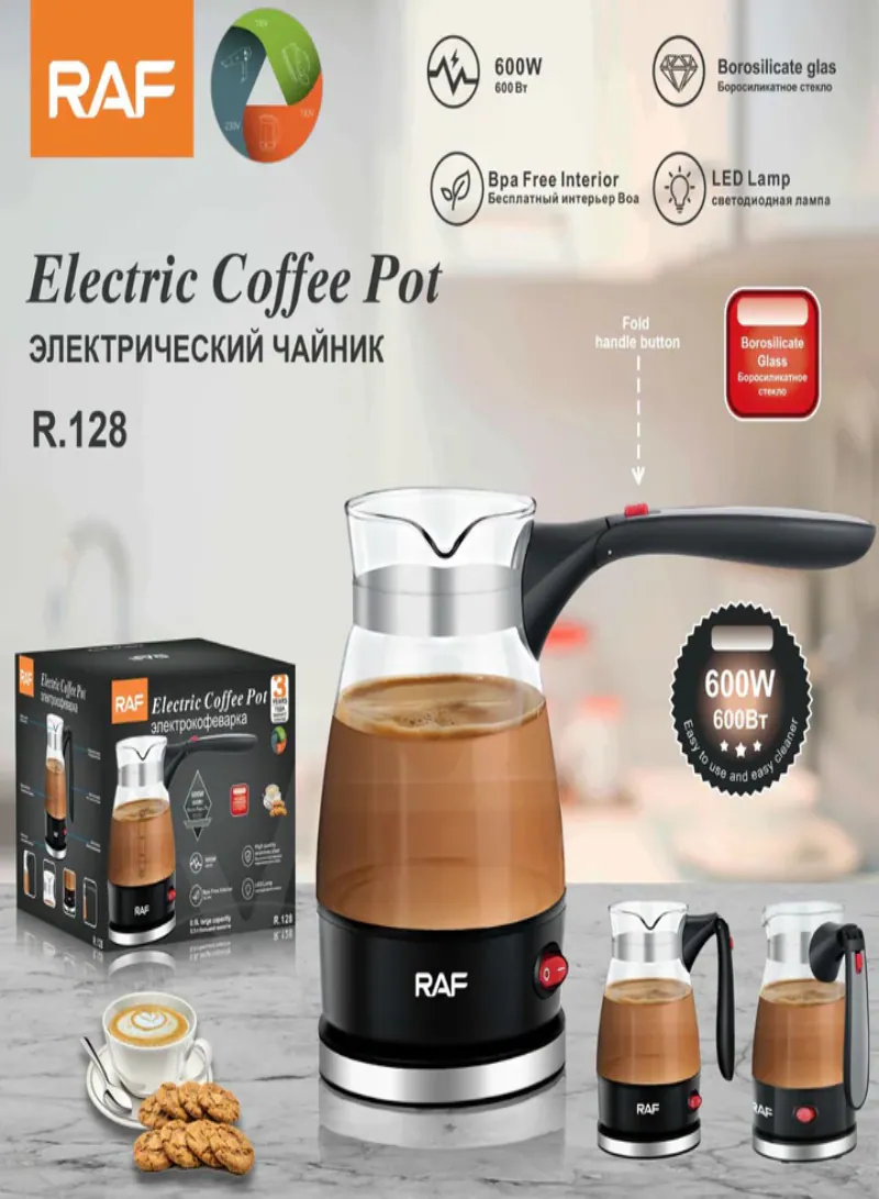 RAF Glass Coffee Pot Maker R125 – 500ml 600W 3