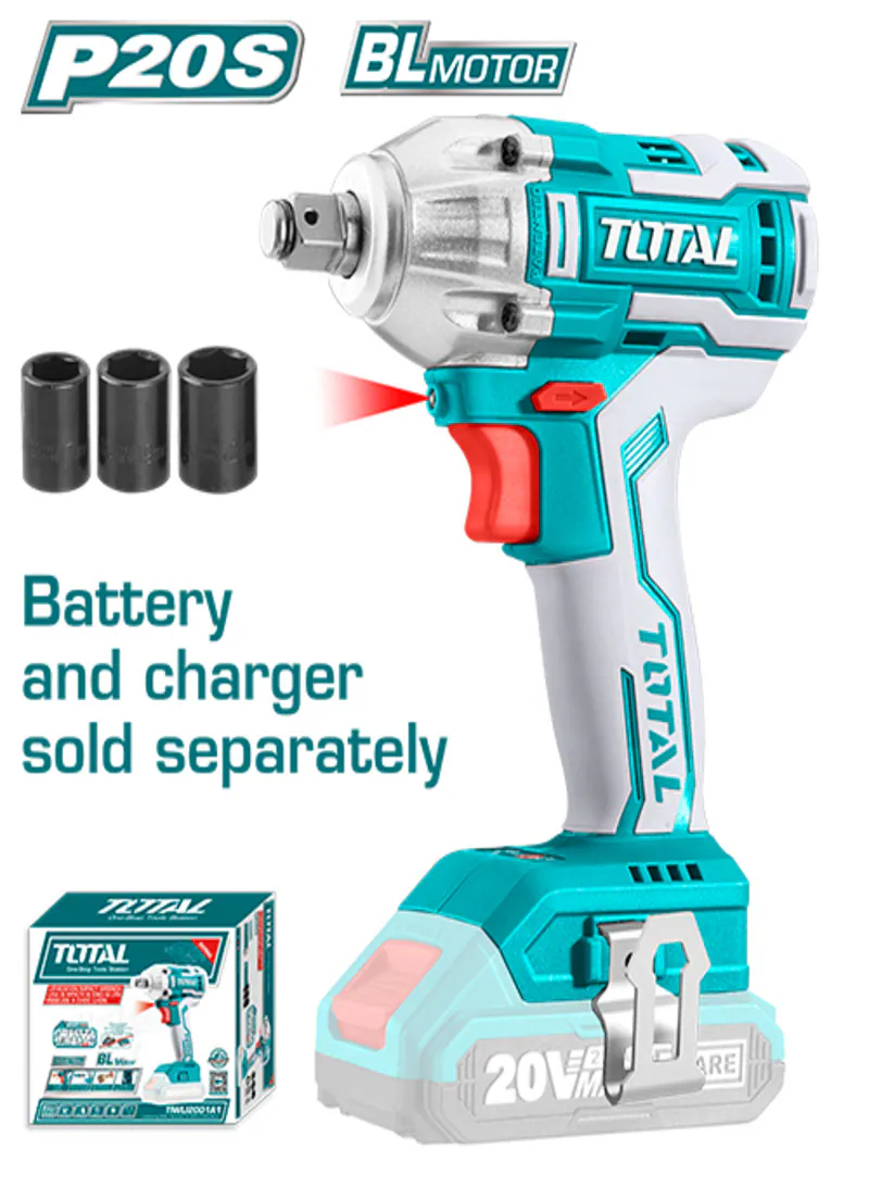 Total 20V Brushless Cordless Impact Wrench 1/2" (Tool Only) – Industrial