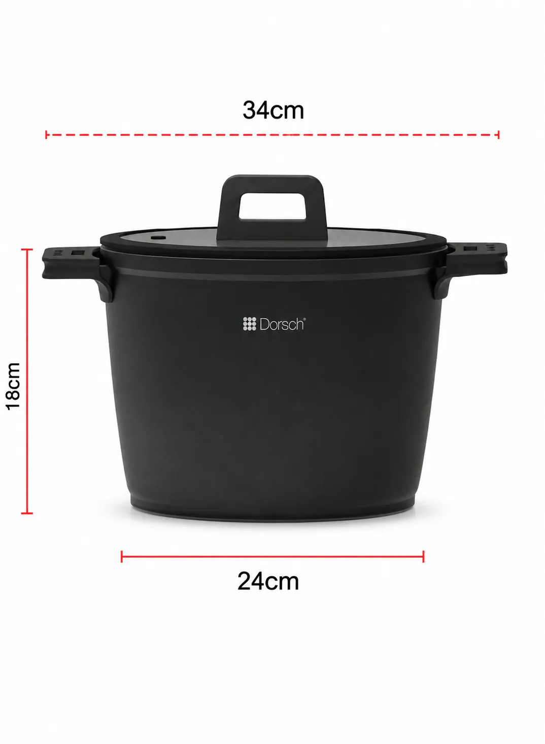 Dorsch Stock Pot 24cm | Marble Ceramic Non-Stick with Glass Lid 2