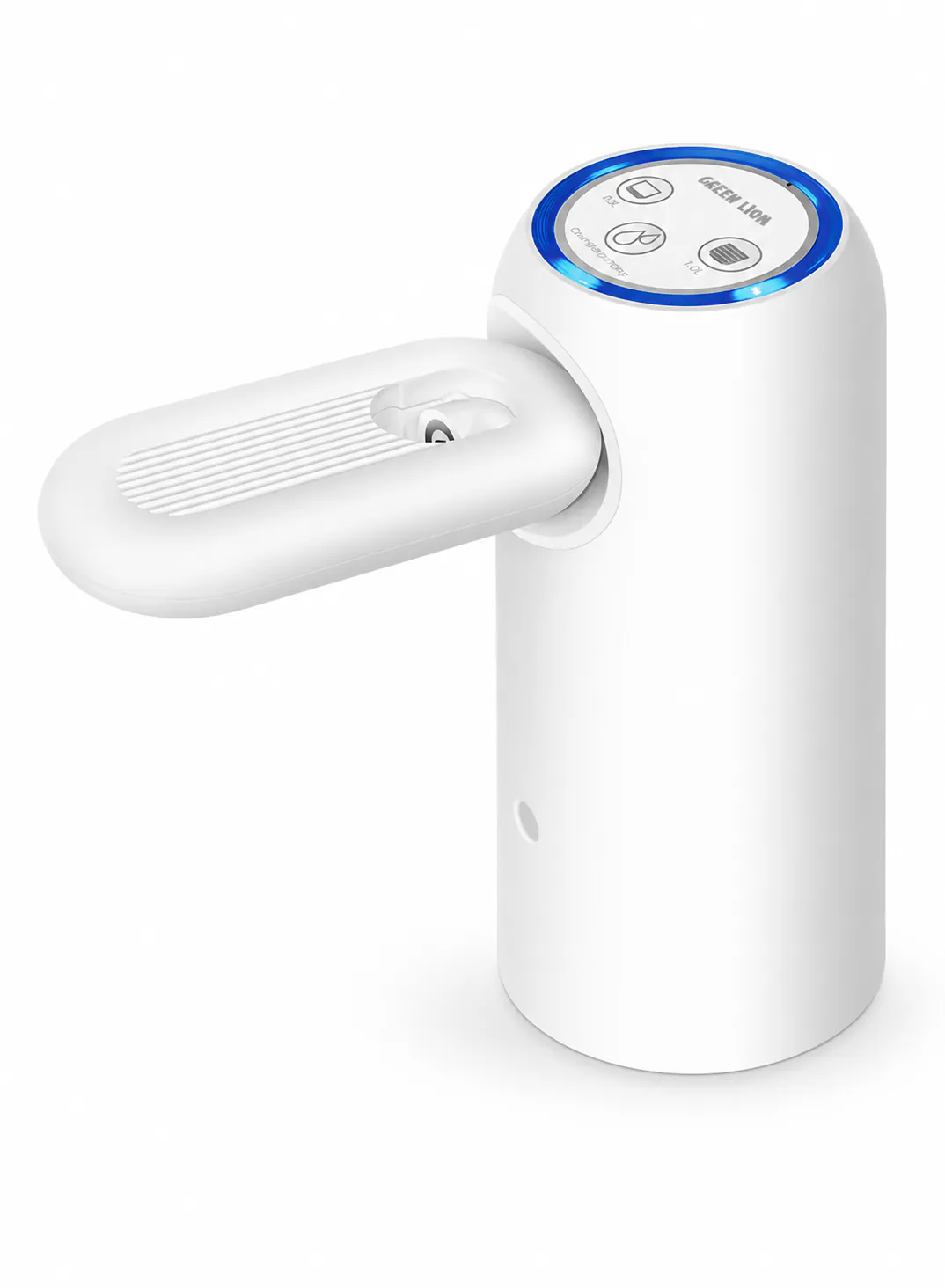 Green Lion Auto Rechargeable Water Dispenser with Dual Pump, Foldable Spout & Preset Volumes – White