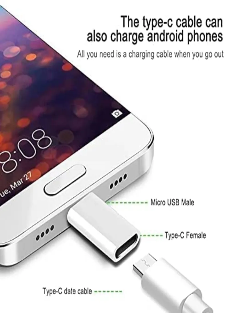 USB 3.1 Type-C Female to Micro USB Male Adapter – Data Sync & Charging Connector 5