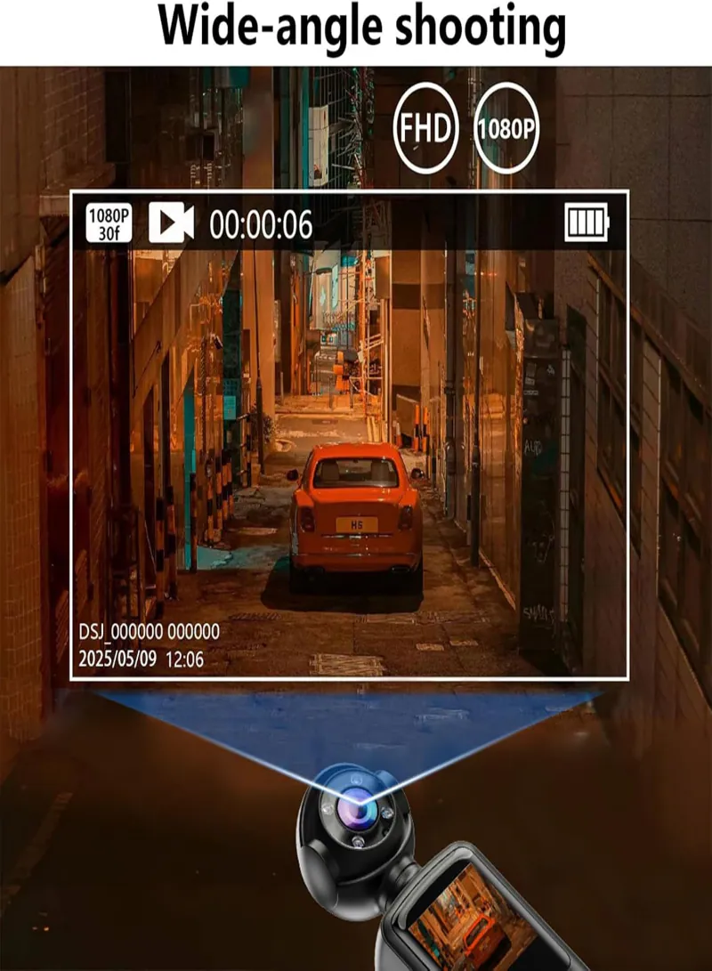 كاميرا أكشن DAUZ بدقة 1080P Full HD – كاميرا رياضية محمولة WiFi مع زاوية واسعة 140° وعدسة قابلة للدوران ورؤية ليلية 8