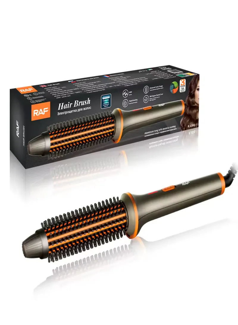 RAF Hot Air Hair Straightener Comb – 45W Ceramic Coating Electric Brush with Multi-Temperature Control