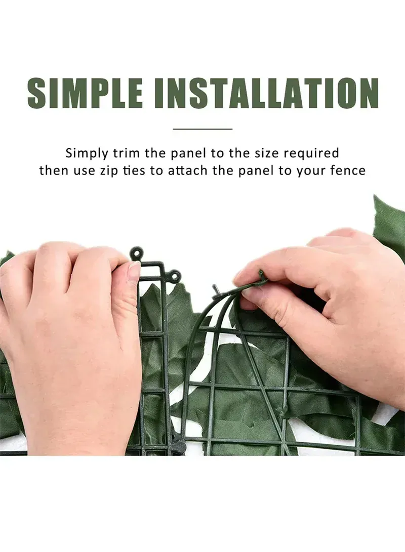 1m x 3m Artificial Green Radish Leaf Decorative Garden Panel – Indoor & Outdoor Use (Dark Green) 5