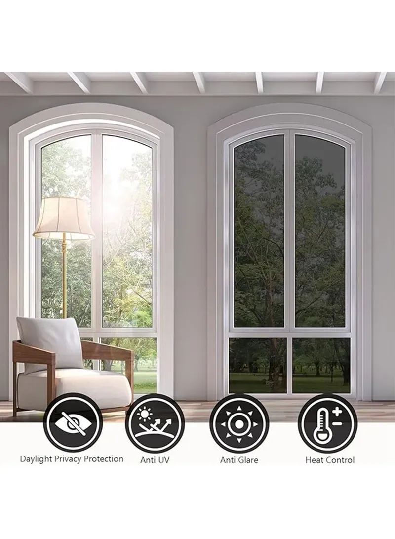 Floral Frosted Window Privacy Film – Silver Transparent Design, 5m × 60cm 3
