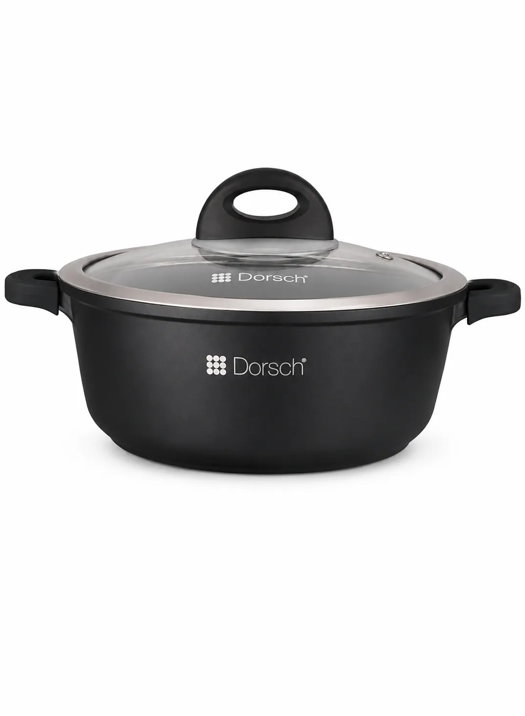 Dorsch Casserole Ø40cm –19L | Marble Ceramic Non-Stick with Glass Lid