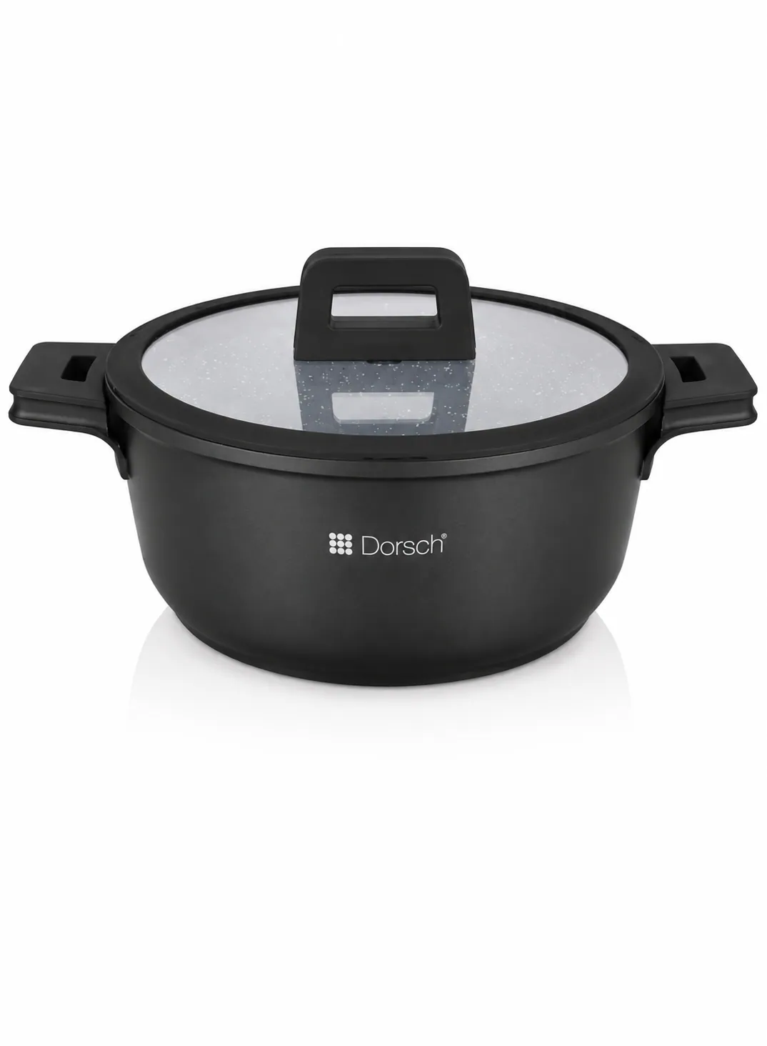 Dorsch Casserole Ø36cm –13.4L | Marble Ceramic Non-Stick with Glass Lid