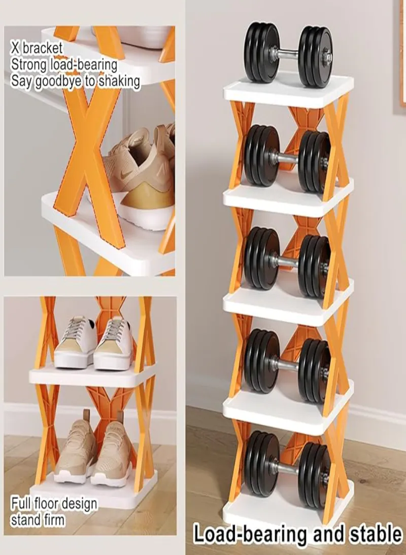 Stackable Small Shoe Rack – 6/7 Tier Space-Saving Shoe Organizer for Shoes & Boots, Easy Assembly 8