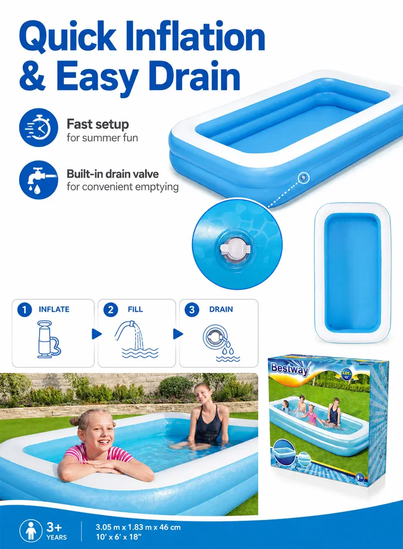 Bestway Rectangular Family Inflatable Swimming Pool 54009 – 305 × 183 × 56 cm 5