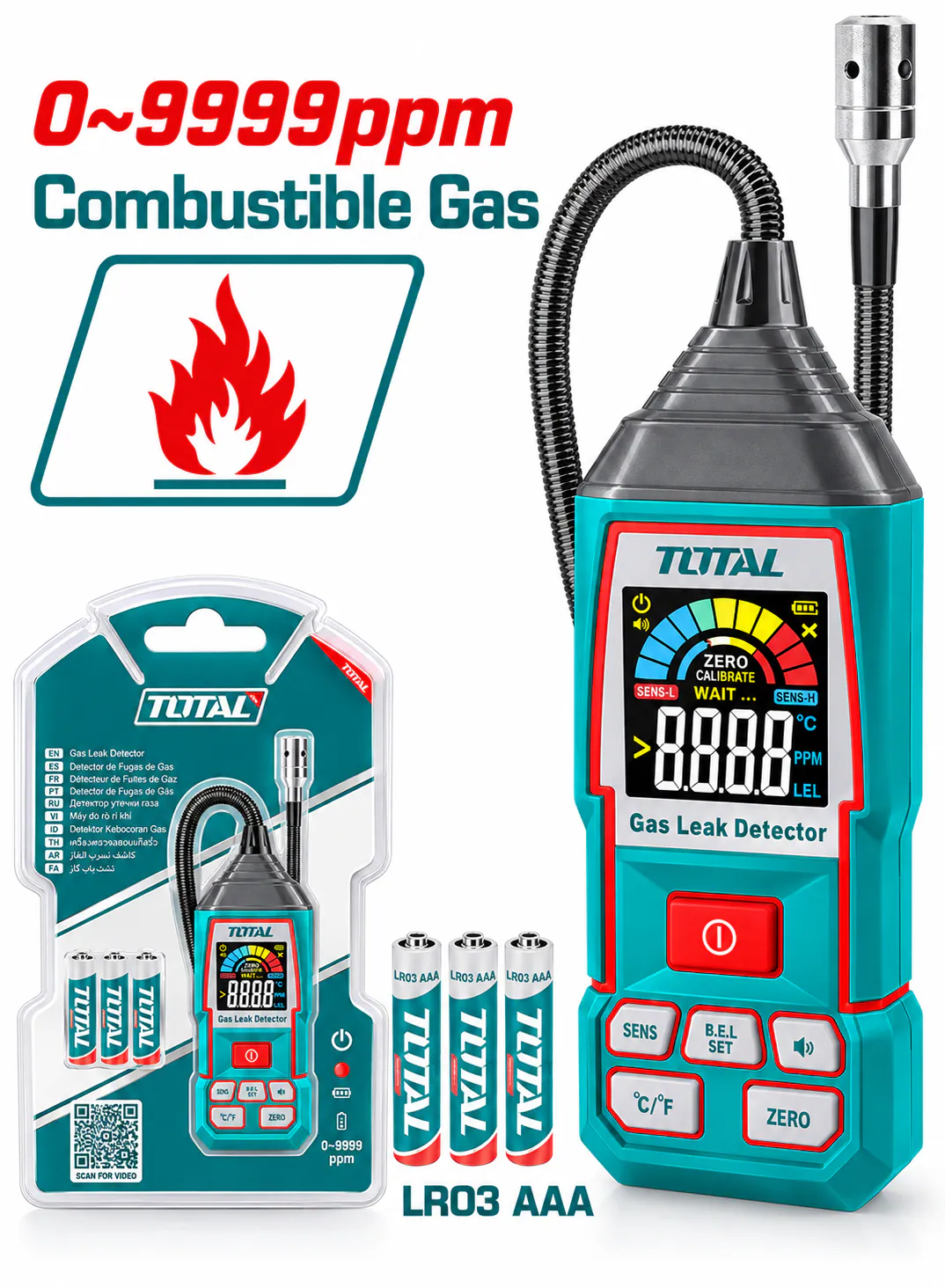 TOTAL Industrial Combustible Gas Leak Detector