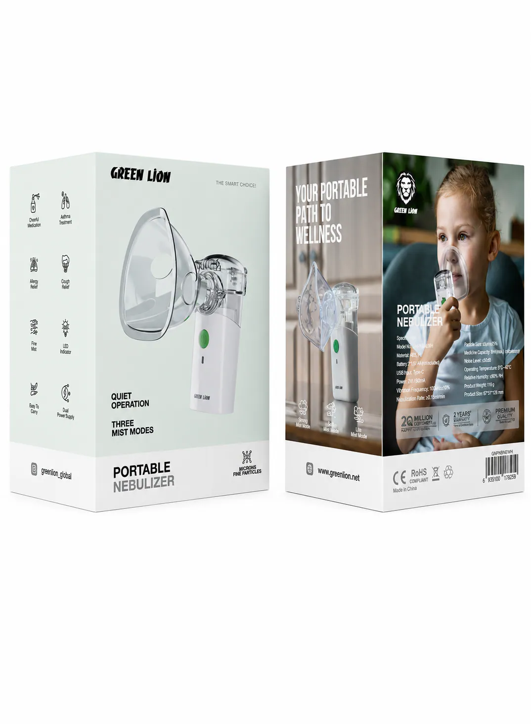 جهاز بخار Green Lion محمول – أبيض 2