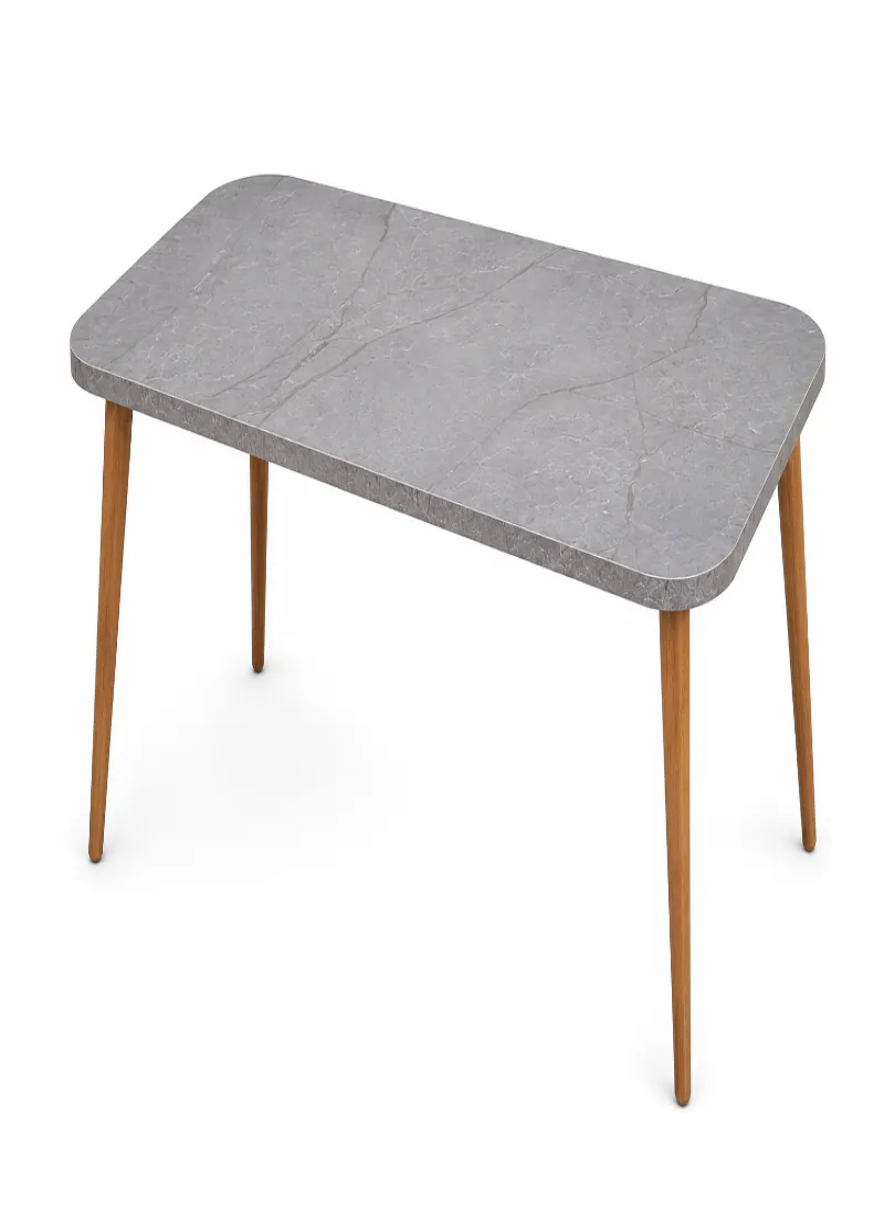 Grey Center Table with 3 Nesting Tables – 4-Piece Modern Marble-Effect Table Set 3
