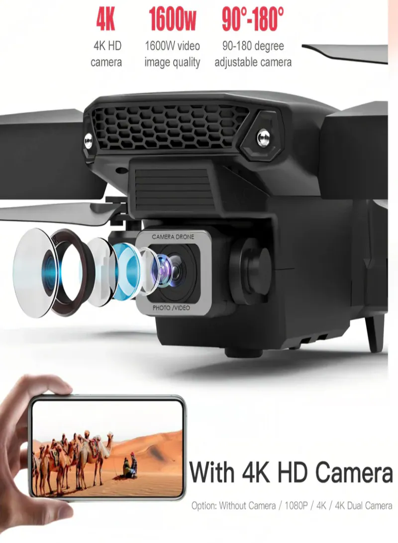 SGM-E88 4K Camera Drone – Foldable Dual Camera Drone with WiFi, Altitude Hold & 360° Rotation 4