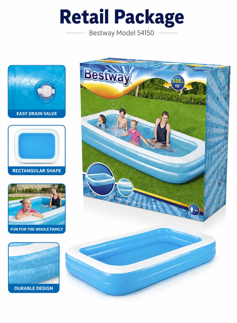 Bestway Rectangular Family Inflatable Swimming Pool 54009 – 305 × 183 × 56 cm 9