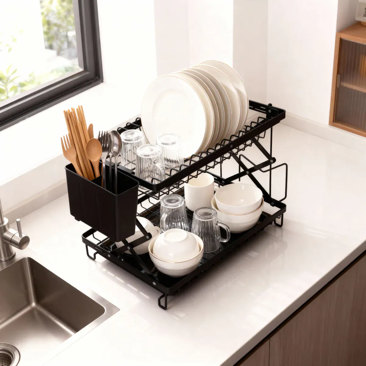 Dual-Layer Dish Drying Rack 2