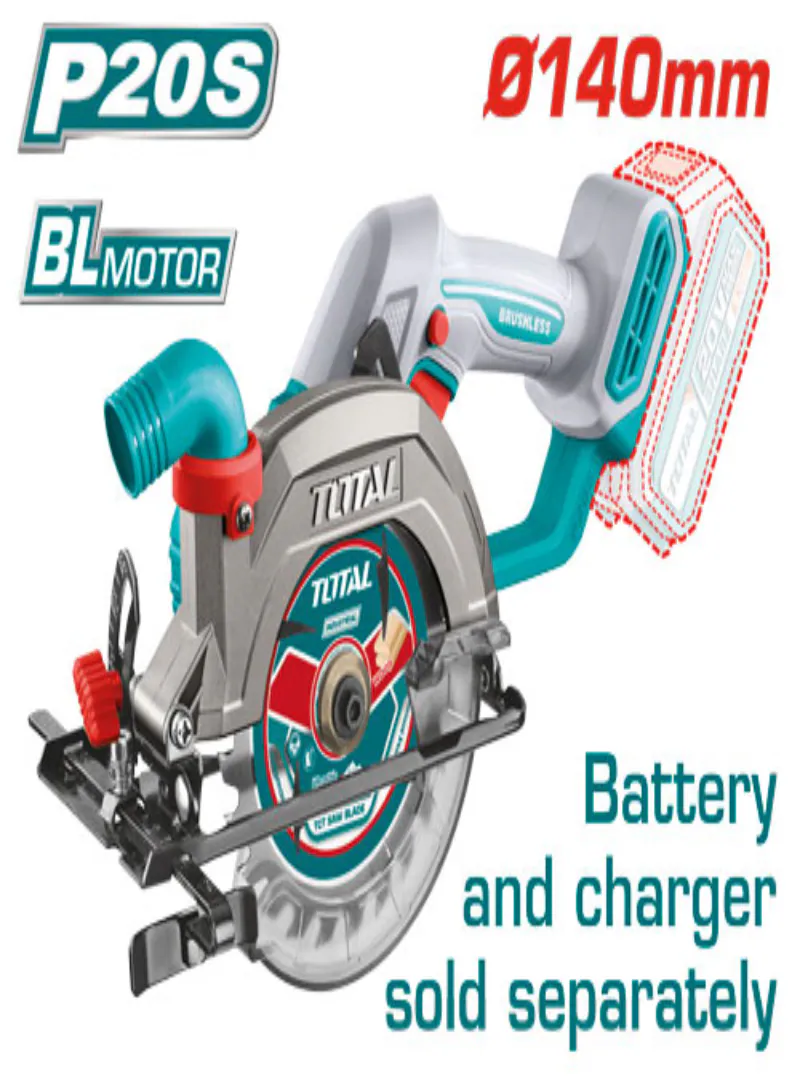 Total 20V Brushless Cordless Circular Saw 140mm (Tool Only)
