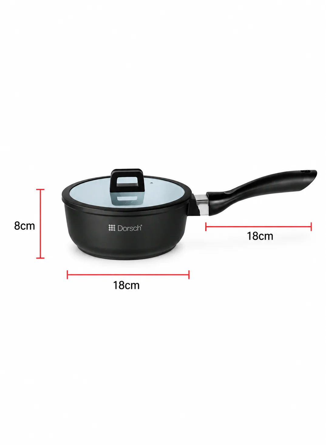Dorsch Sauce Pan Ø18cm – 1.8L | Marble Ceramic Non-Stick with Glass Lid 2