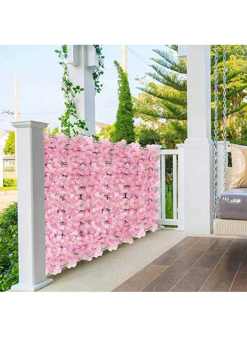 1 × 3m Artificial Hydrangea Flower Wall Panel – Indoor & Outdoor Wall Decoration (PINK) 5