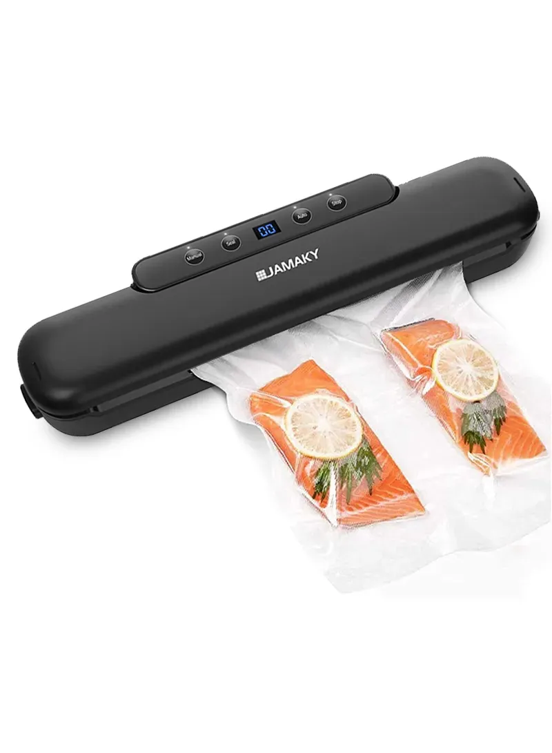 JAMAKY JMK6601 Vacuum Sealer 110W – Food Sealing Machine with LED Display & -60KPa Suction