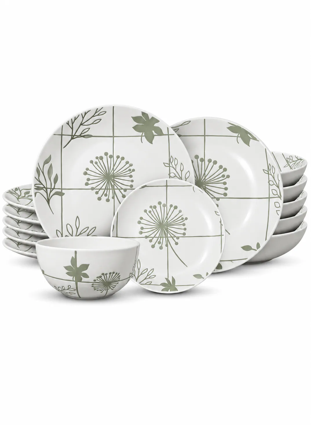 Dorsch Flora Beige 24-Piece Stoneware Dinnerware Set – Service for 6