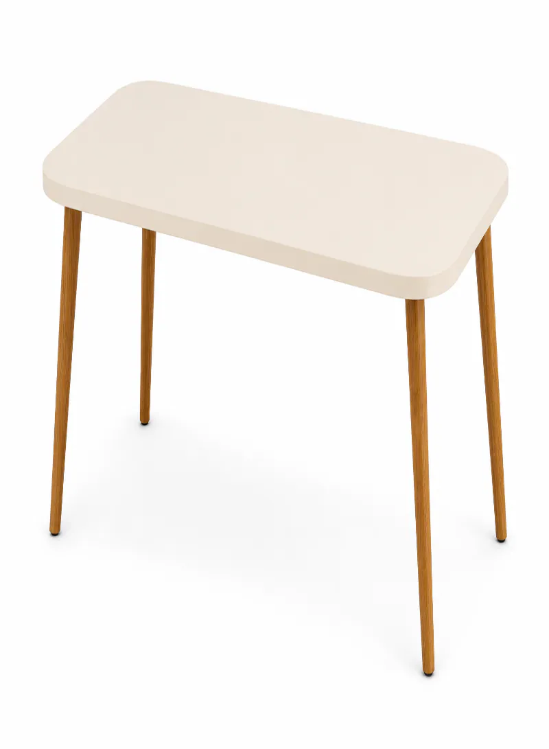 Center Table & 3 Nesting Tables Combination – 4-Piece Coffee Table Set with Modern Marble-Effect Top ( Cream ) 3