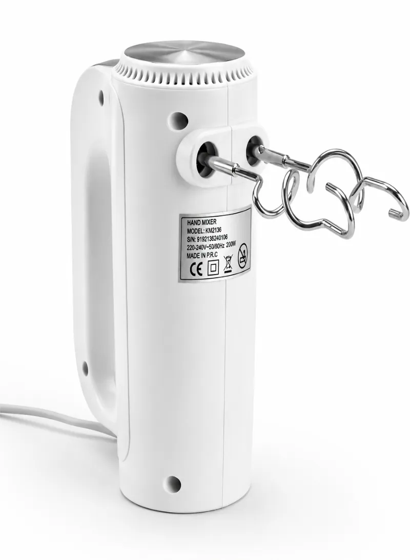 DSP KM2136 Hand Mixer 200W – 5-Speed Electric Mixer with Stainless Steel Beaters & Dough Hooks 5
