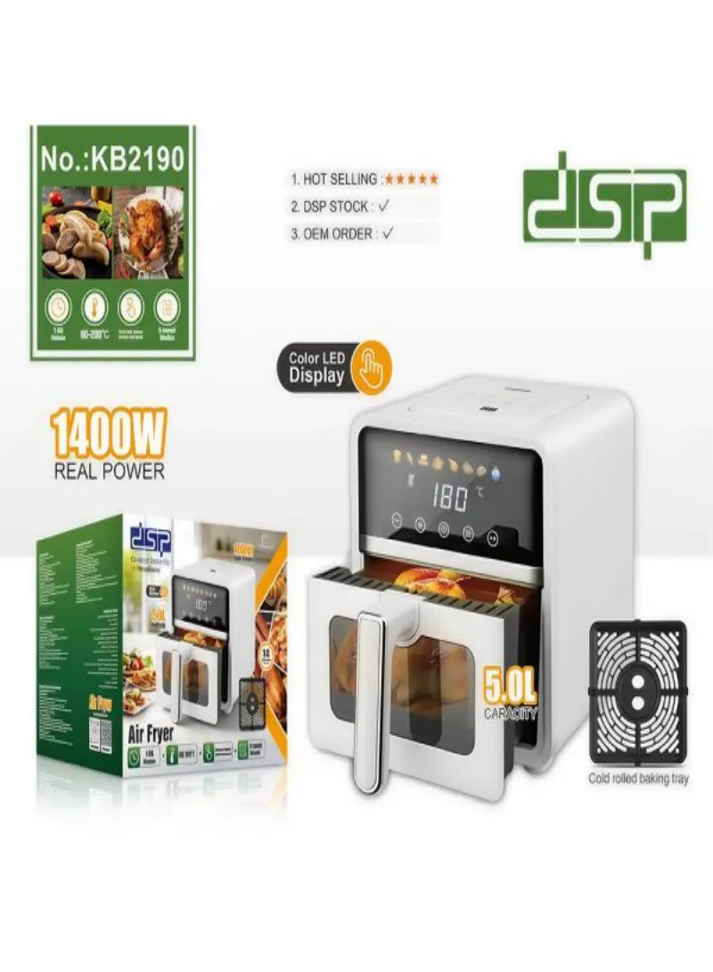 DSP KB2190 Digital Air Fryer – 5L / 1400W 2
