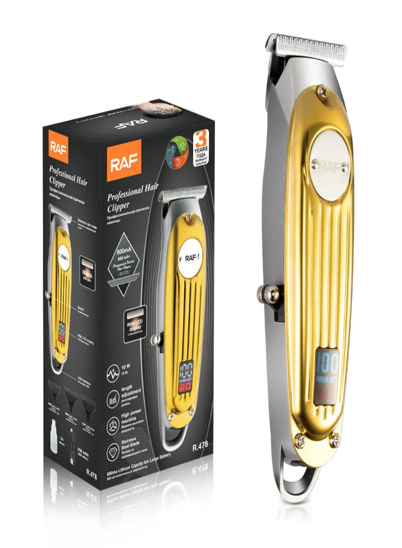 RAF Rechargeable Professional Haircut Grooming Kit – 10W Barber Electric Trimmer with LCD Digital Display
