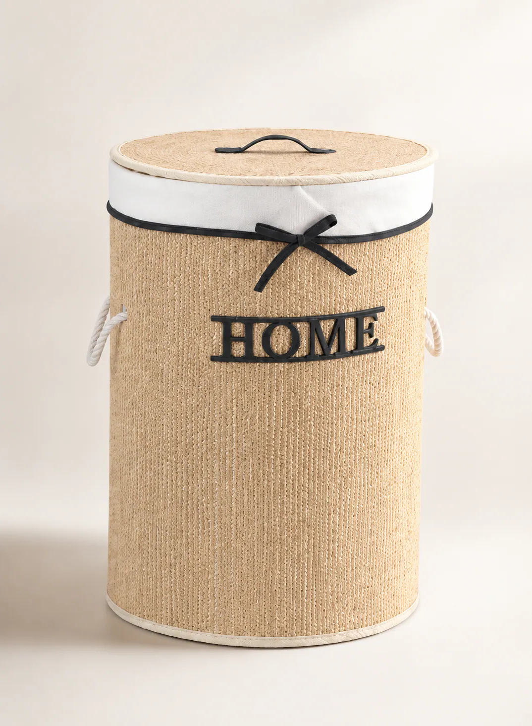 Bamboo Laundry Basket 35×50cm – Natural Woven Storage Basket with Lid